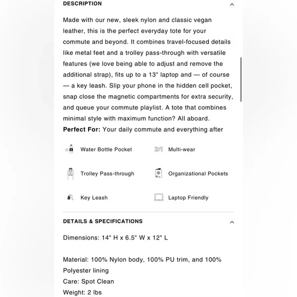 BEIS Blush Pink Tote Bag - Picture 5 of 5